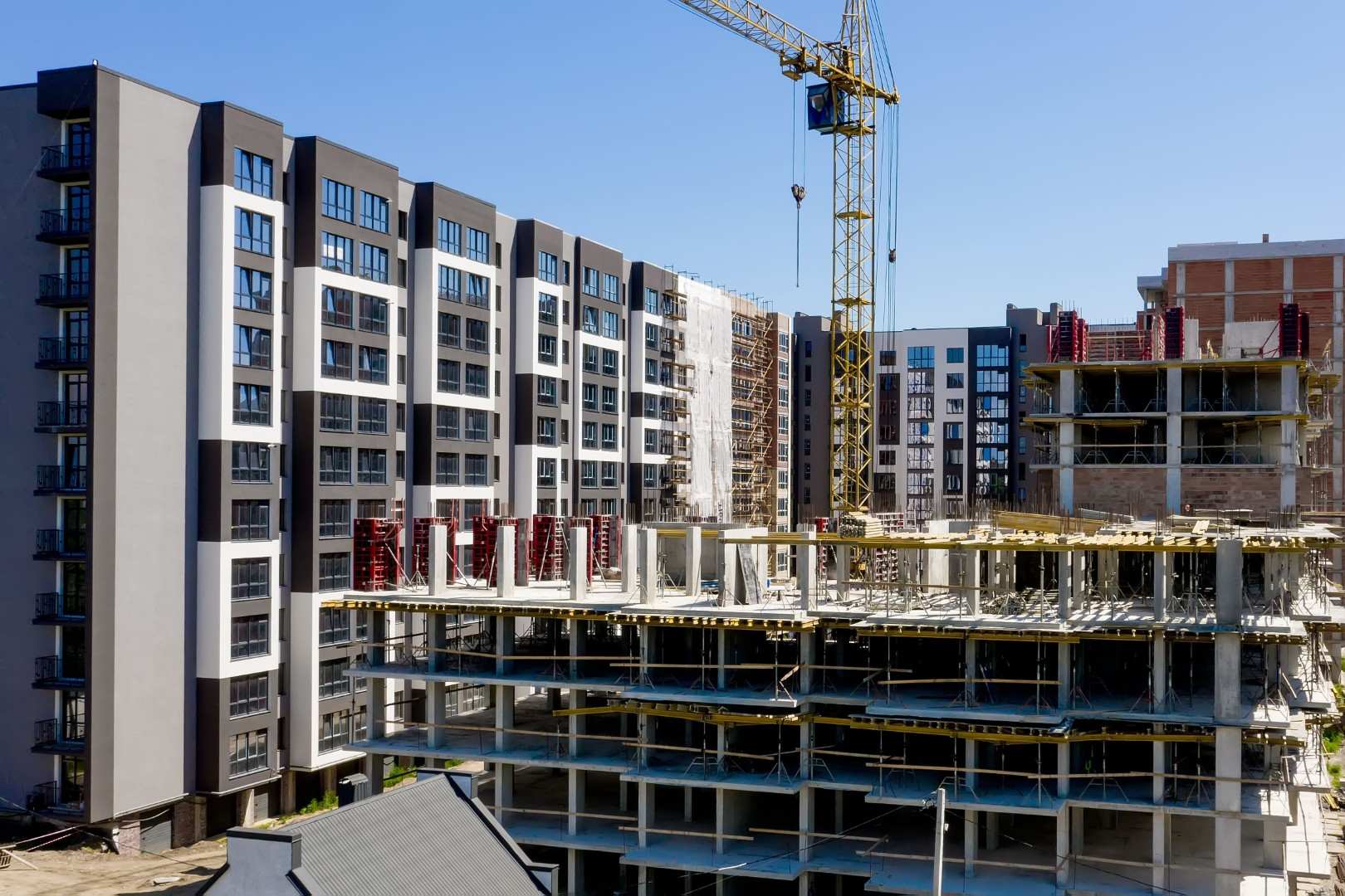 vue aerienne appartements residentiels neufs construction immobilier